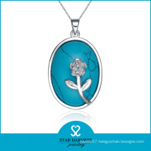 Fashion 925 Sterling Silver Turquoise Pendant Necklace (SH-N-0019)